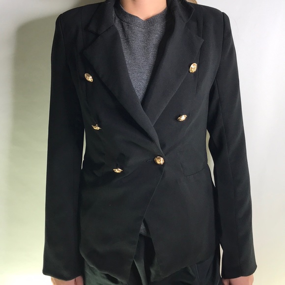 DO+BE Jackets & Blazers - DO+BE Black Solid Single Button Blazer
